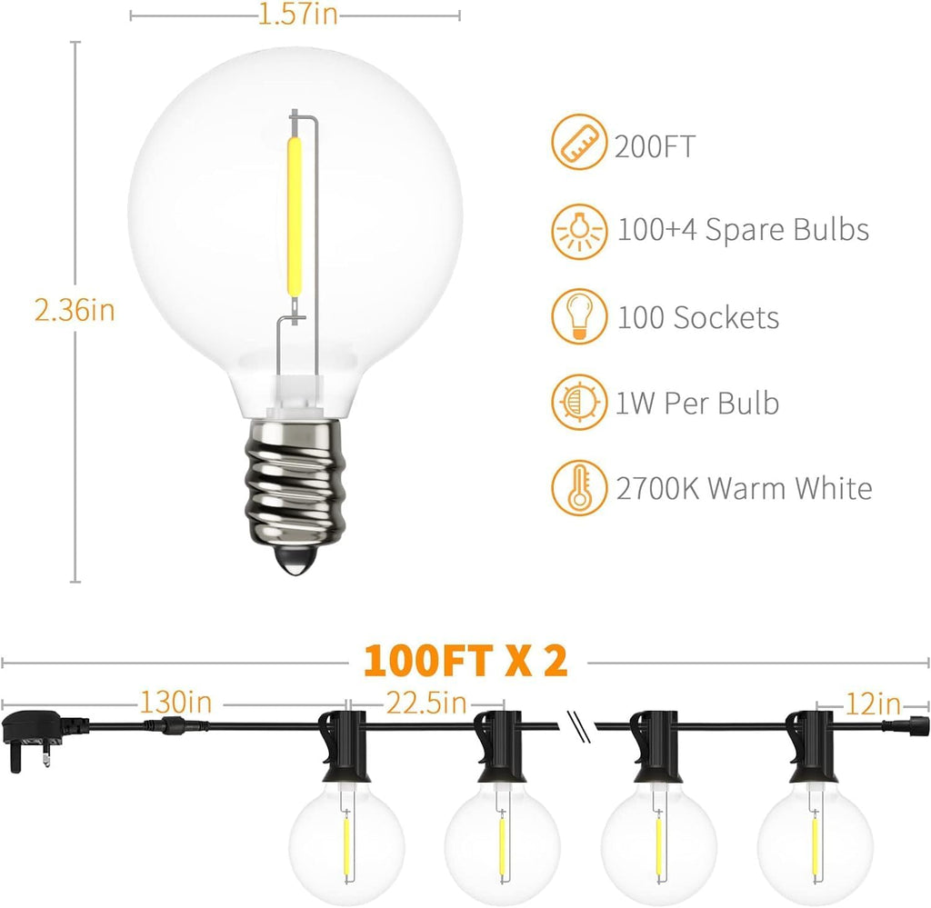Yuucio LED Lichterkette Außen 60M