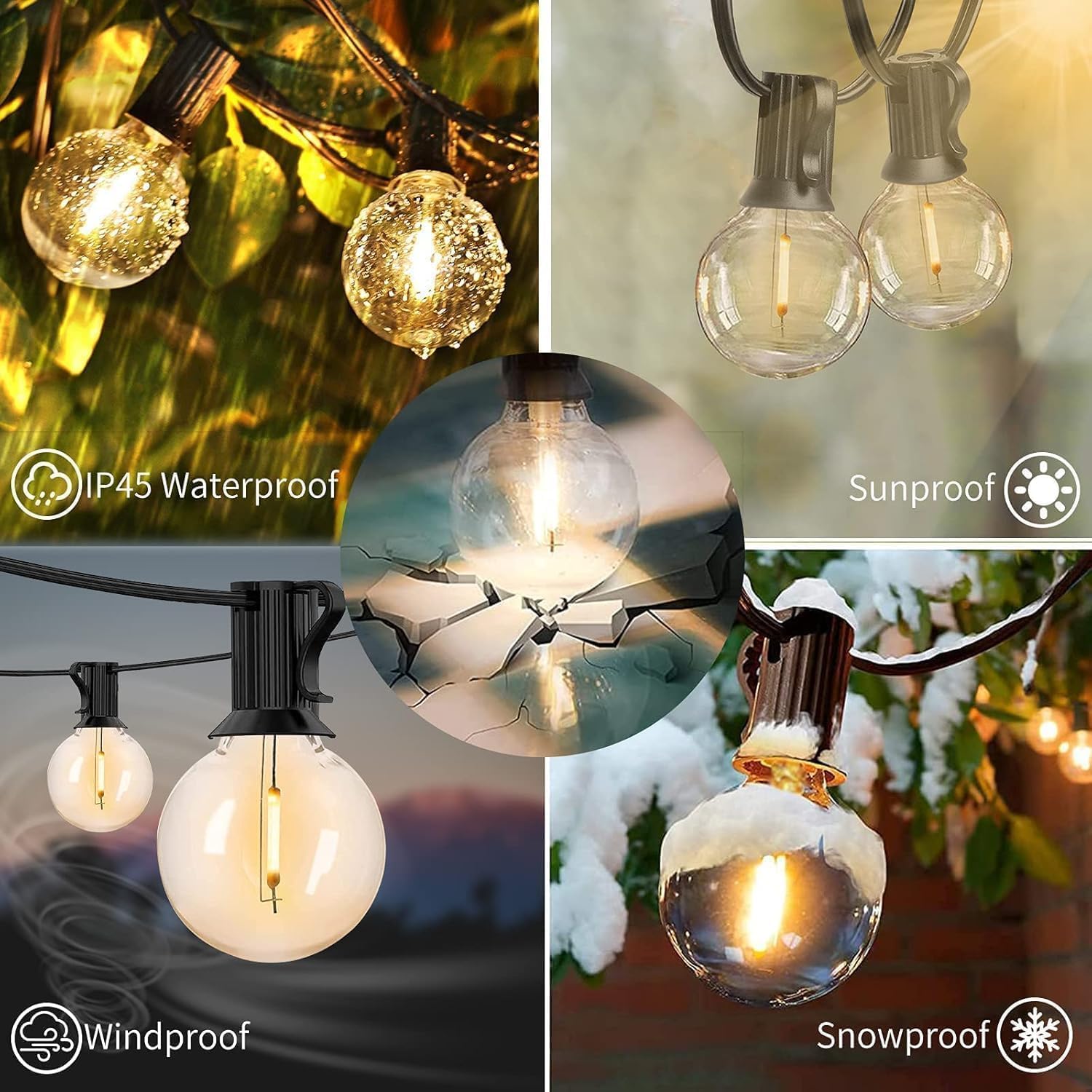 Yuucio 60M Lichterkette Außen Dimmbar