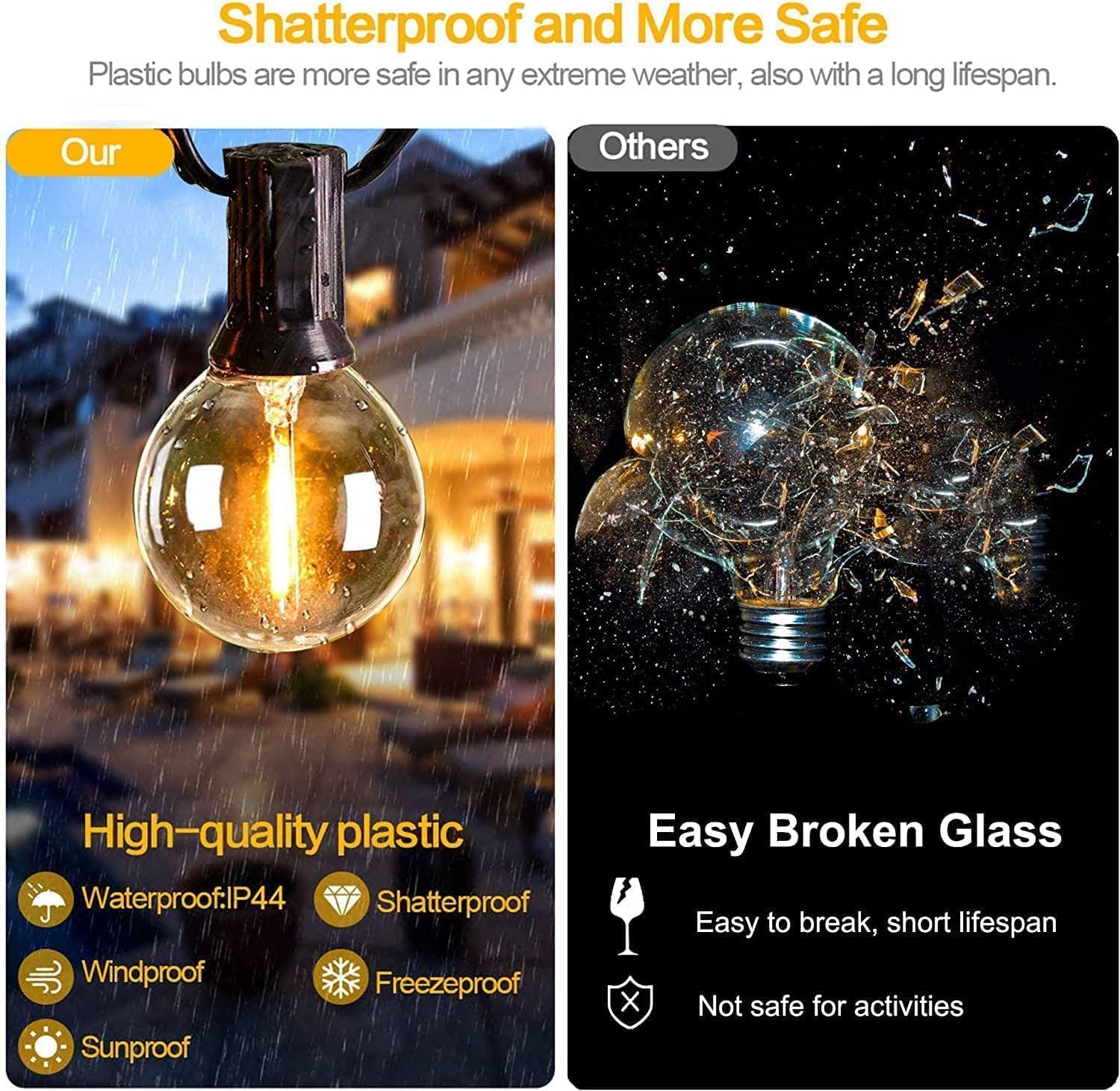 Yuucio LED Lichterkette Außen 60M