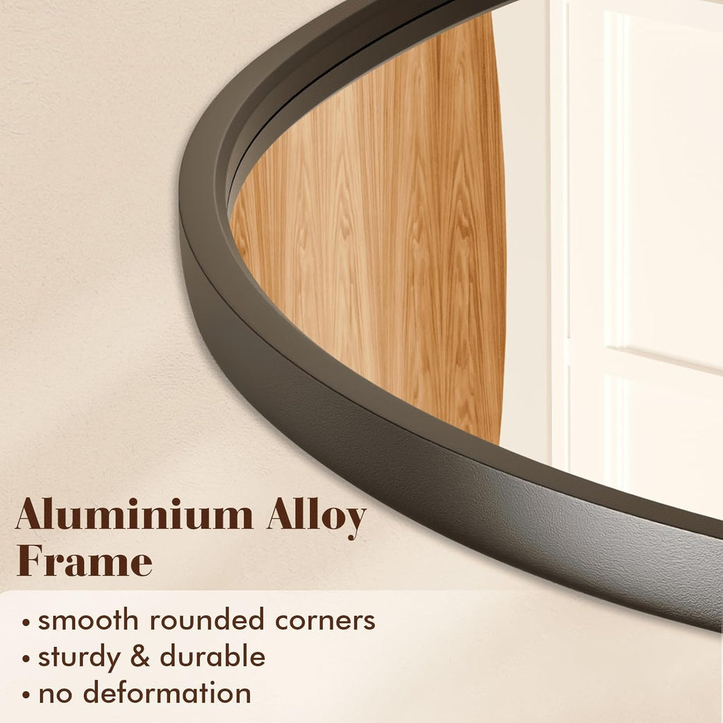 WEER Irregular Asymmetrical Wall Mirror, 50x90cm Cloud Frame Vanity Artistic Mirror, Black Unique Shaped Decorative for Living Room, Bathroom, Bedroom, Hallway